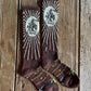 Brown Fringe Bucking Performance Crew sock