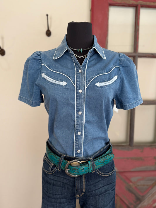 Prairie Star Denim Blouse