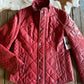 Georgia Quilted Leather Jacket (Red)