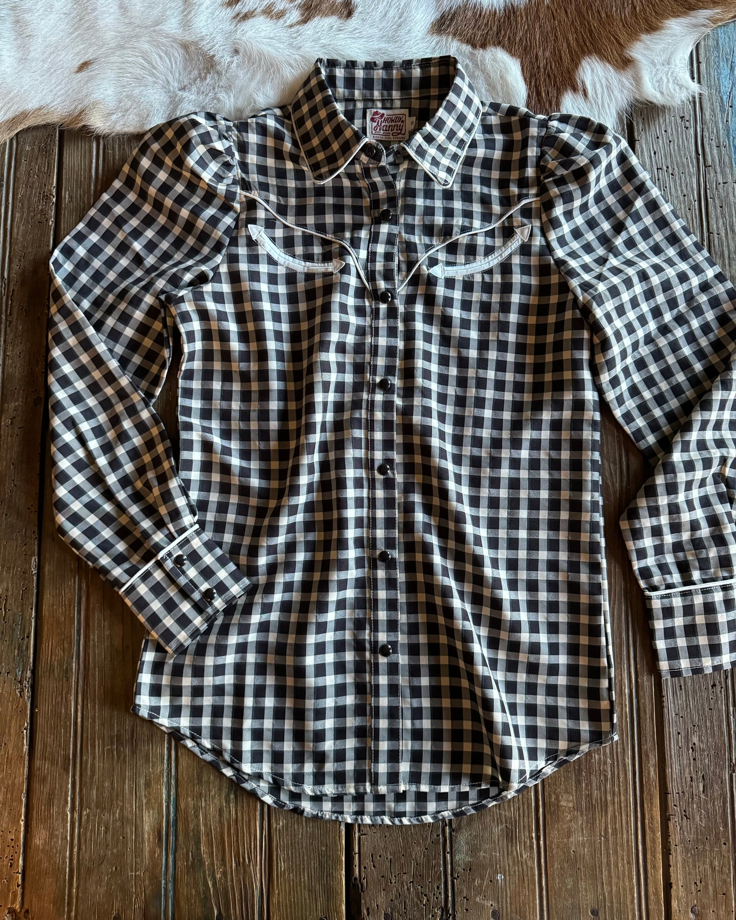 Anniston Gingham Puff Sleeve Top