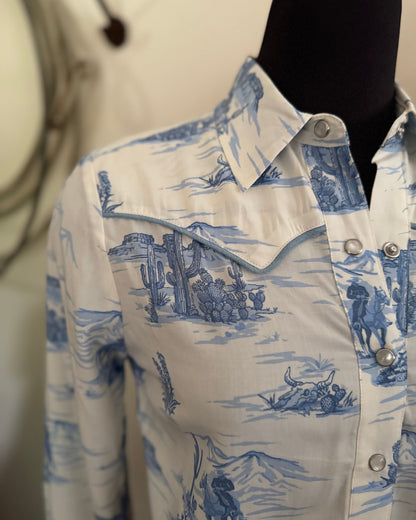 close up of white and blue shirt 