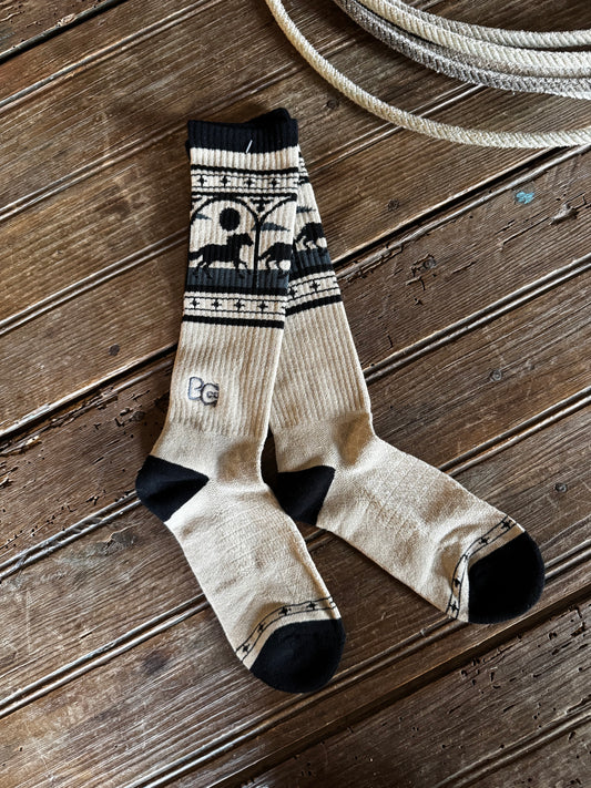 Bad Cowgirl Co. Midnight Stampede Performance Boot Socks