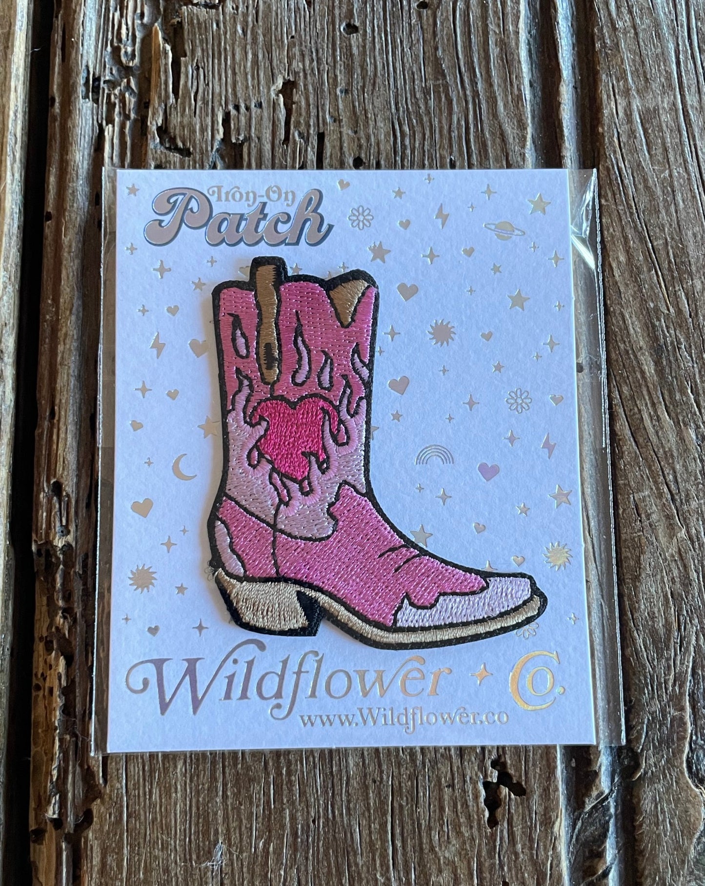 Burning Love Cowgirl Boot Patch