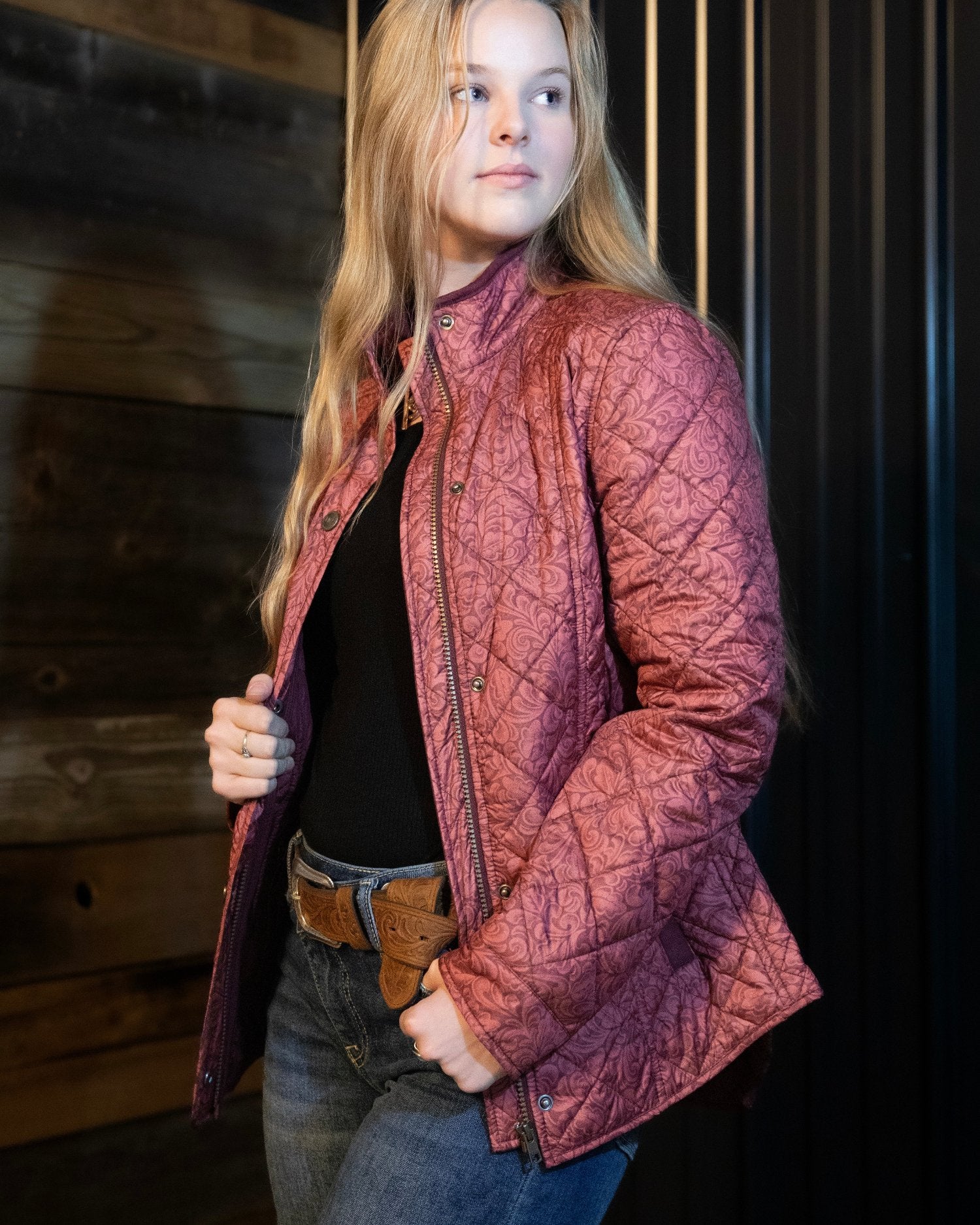 Georgia Tooled Quilted Nylon Jacket