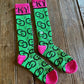 High Maintenance Cowgirl Performance Socks on rustic wood background 