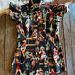 Blake Shirt (Cowgirl Pinup in Black) on rustic wood background 