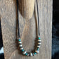 black leather choker with Navajo pearls and turquoise