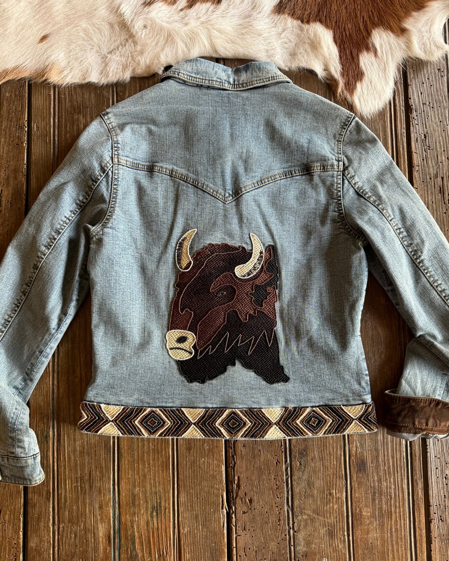 Bison Beaded Denim Jacket