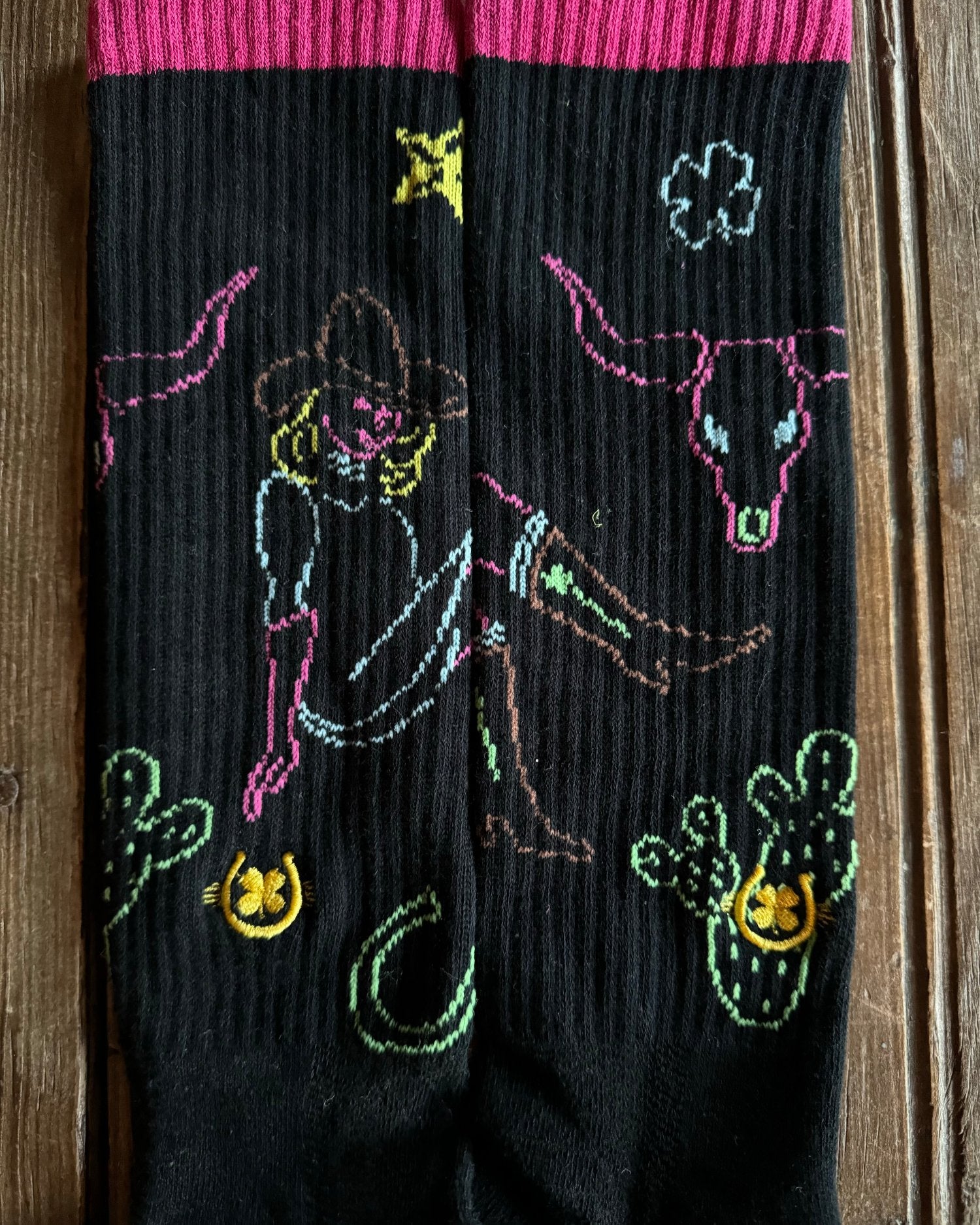 Neon Cowgirl Performance Crew Socks