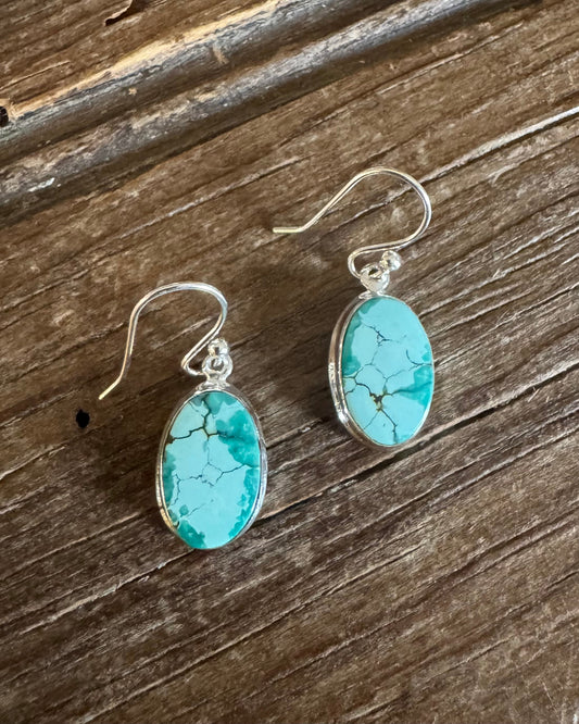 Tibetan Turquoise Drop Earrings