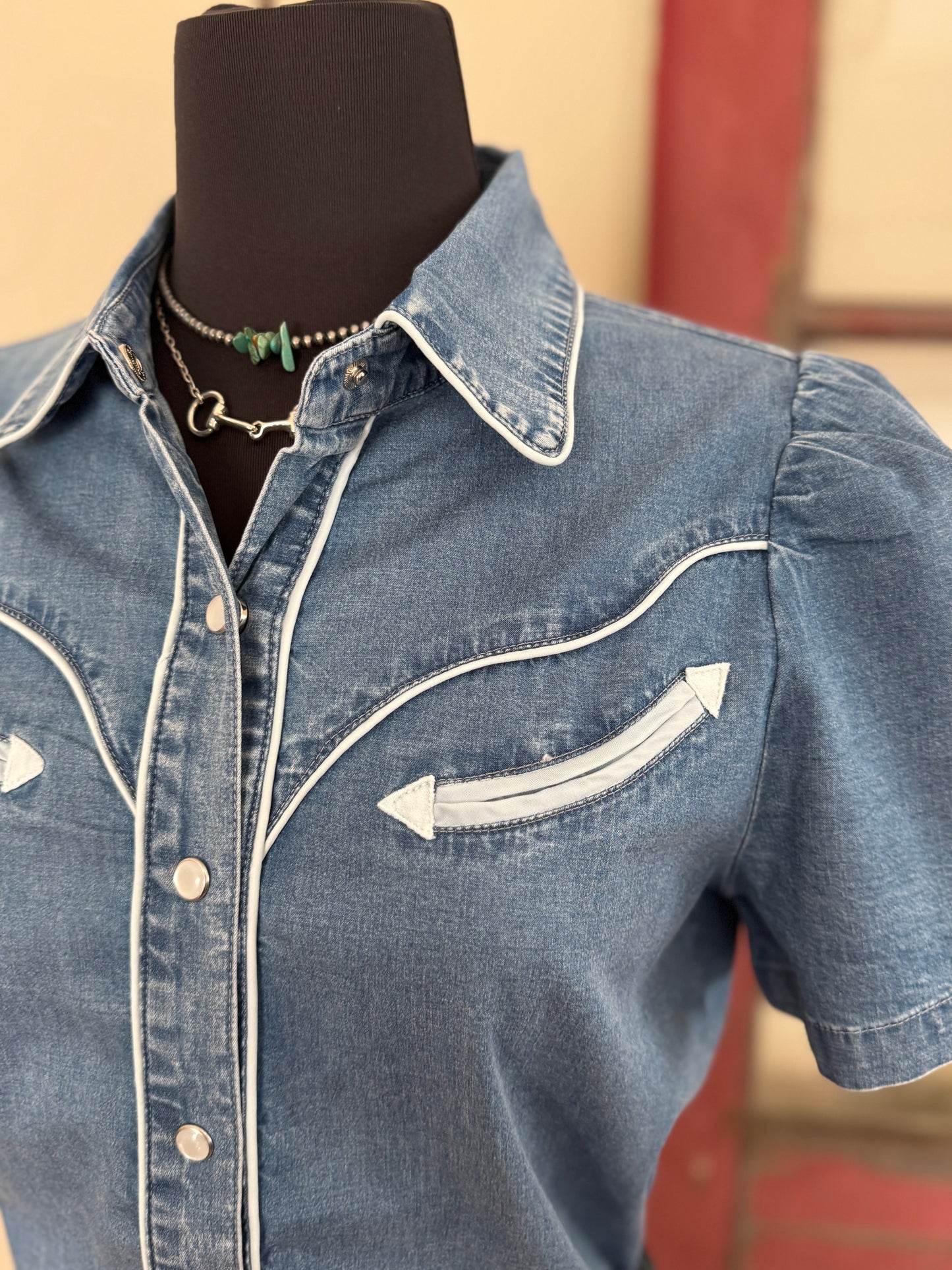 Prairie Star Denim Blouse