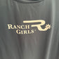 blue Gray tee with 'Ranch Girls' logo in cream on a gray background