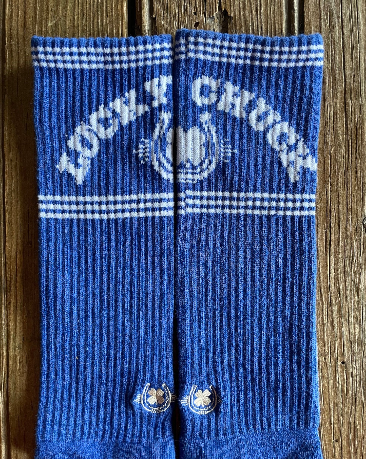 Retro Lucky Blue Performance Crew Socks