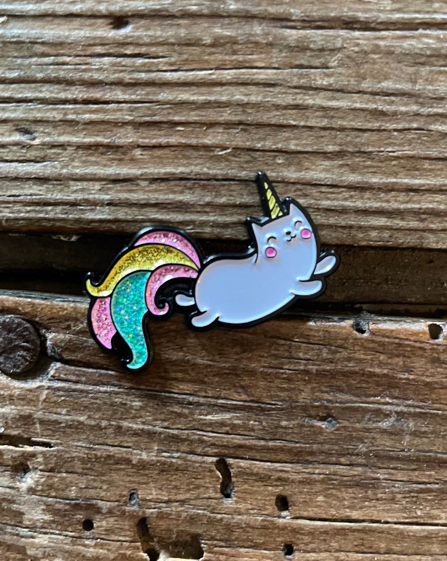 Rainbow Unicorn Cat Enamel Pin