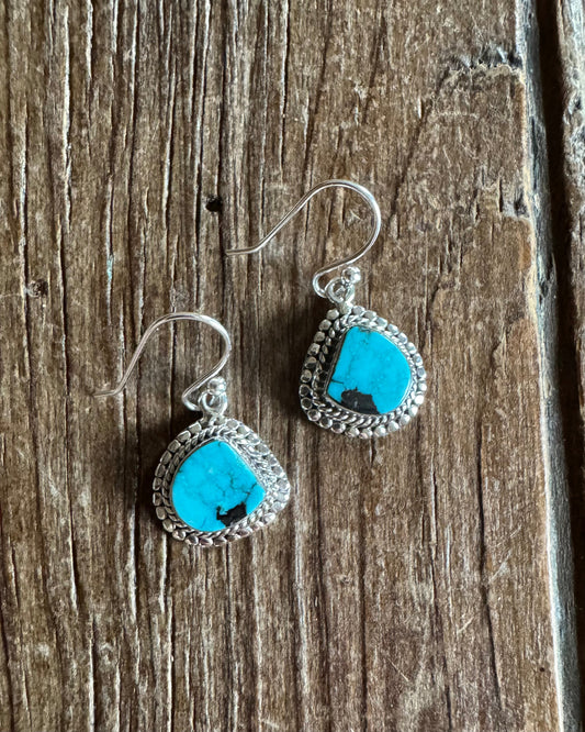 Tibetan Turquoise Drop Earrings