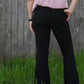 Kimes Jennifer High Rise Flare Jeans in black on model