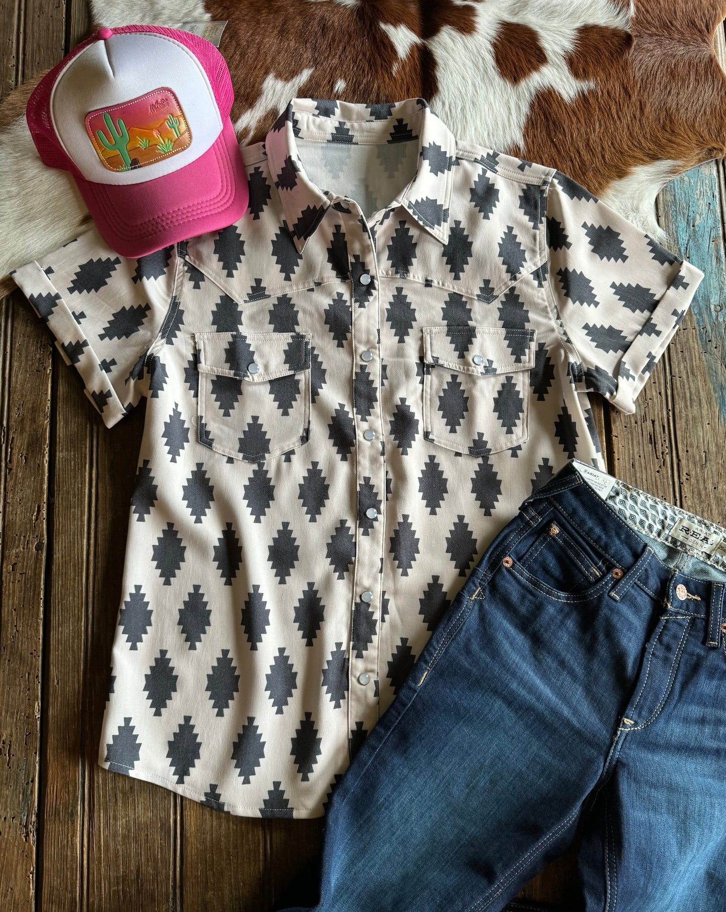 Flat lay of Corrales Pearl Snap Shirt 