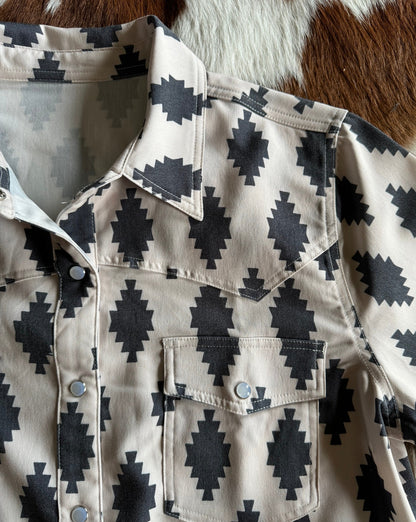 Close up of Corrales Pearl Snap Shirt