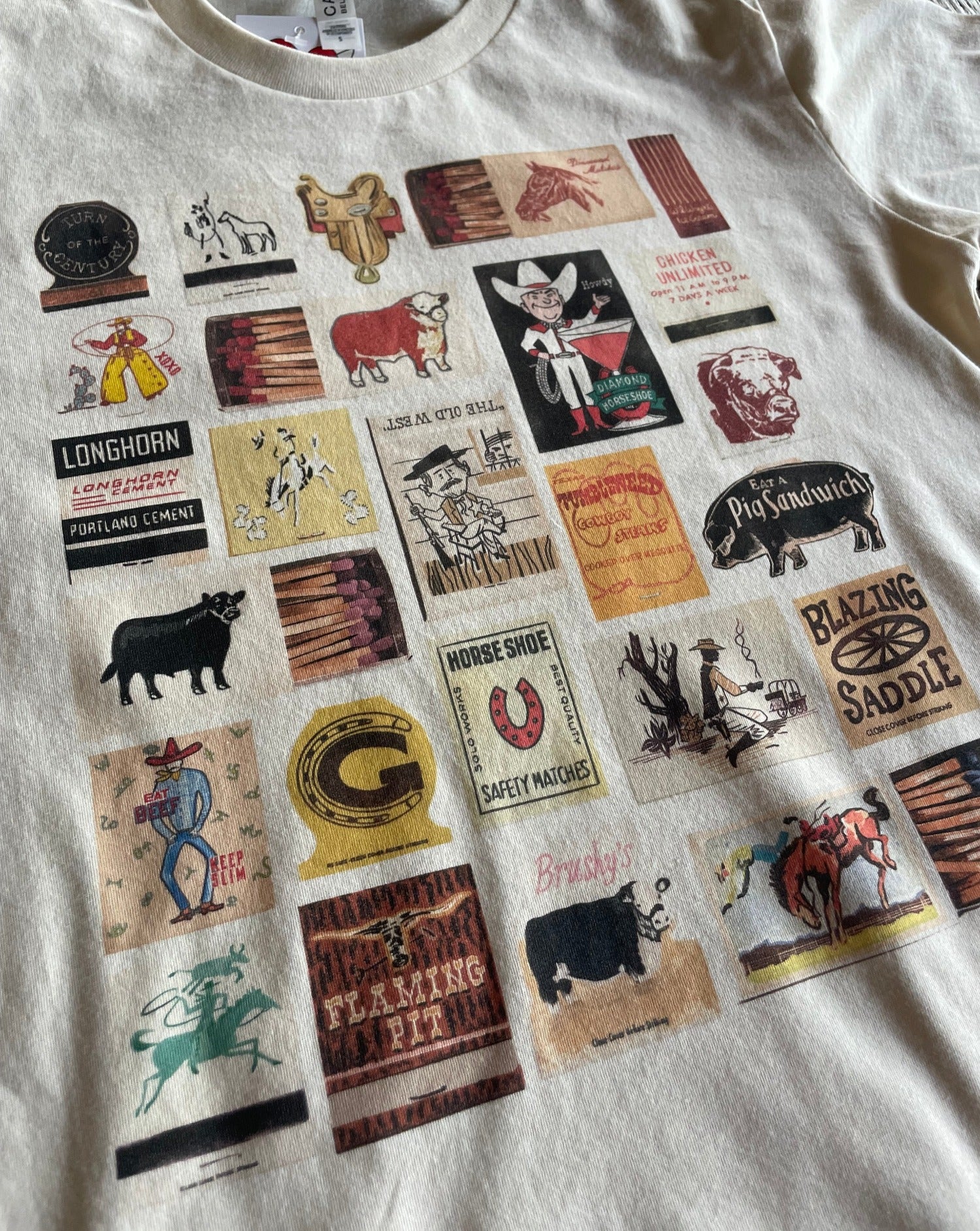 close up of Western Matchbooks tee