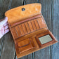 Tan Rose Leather Wallet Interior