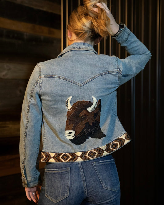 Bison Beaded Denim Jacket