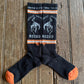 Cactus Alley - Correctional Vacation Performance Socks (Black) on rustic wood background