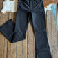 front view of Jennifer high rise flare jeans in black