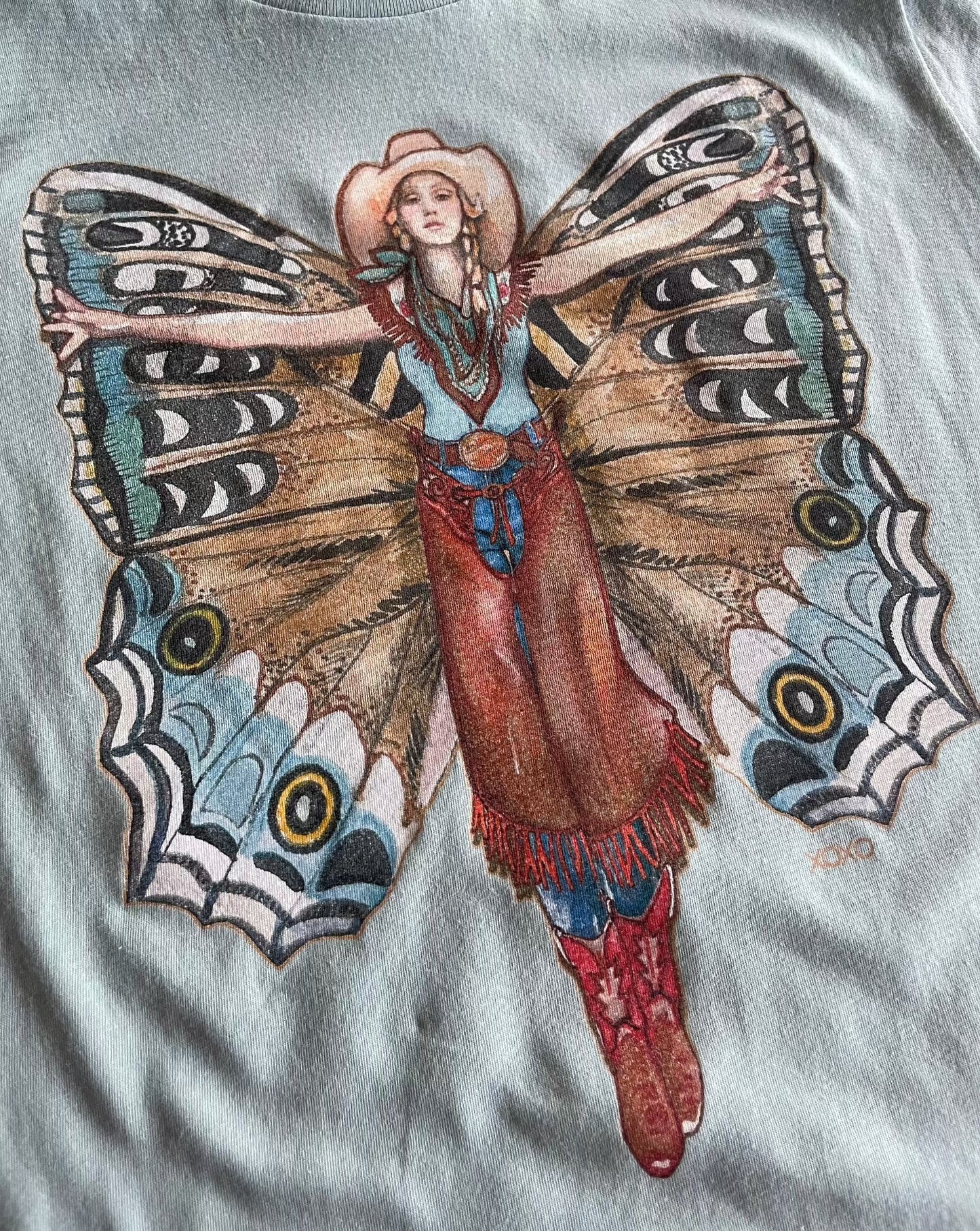 close up of Cowgirl Fly tee