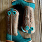 Futurity Boon Western Boot (Ancient Turquoise Roughout)