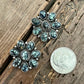 New Lander Turquoise Cluster Earrings with quarter for size comparison