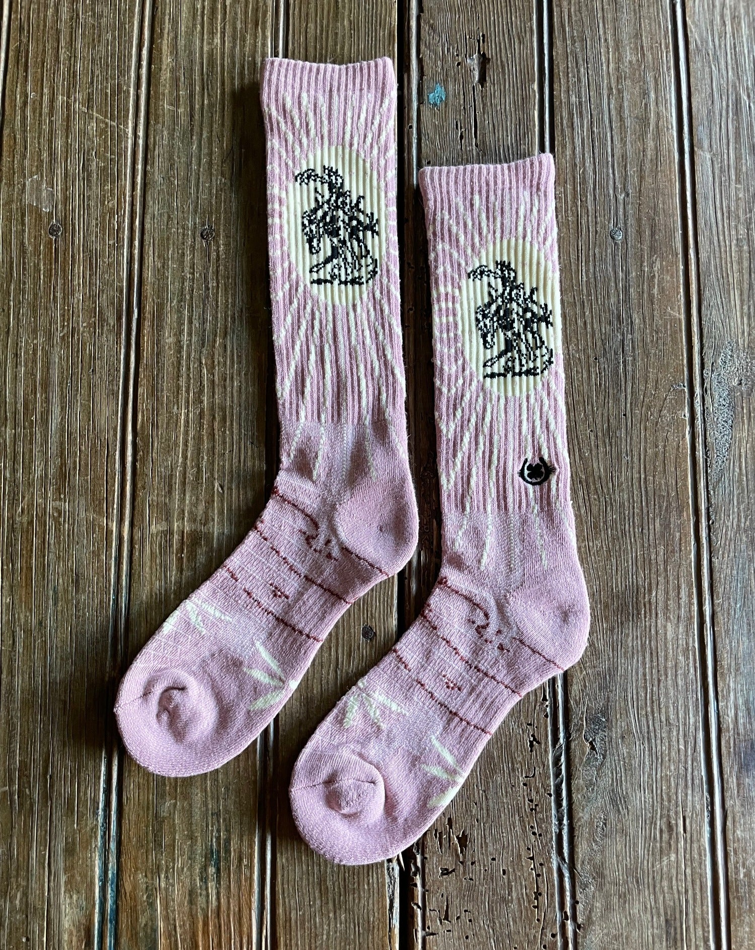 Pink Fringe Bucking Performance Crew Sock