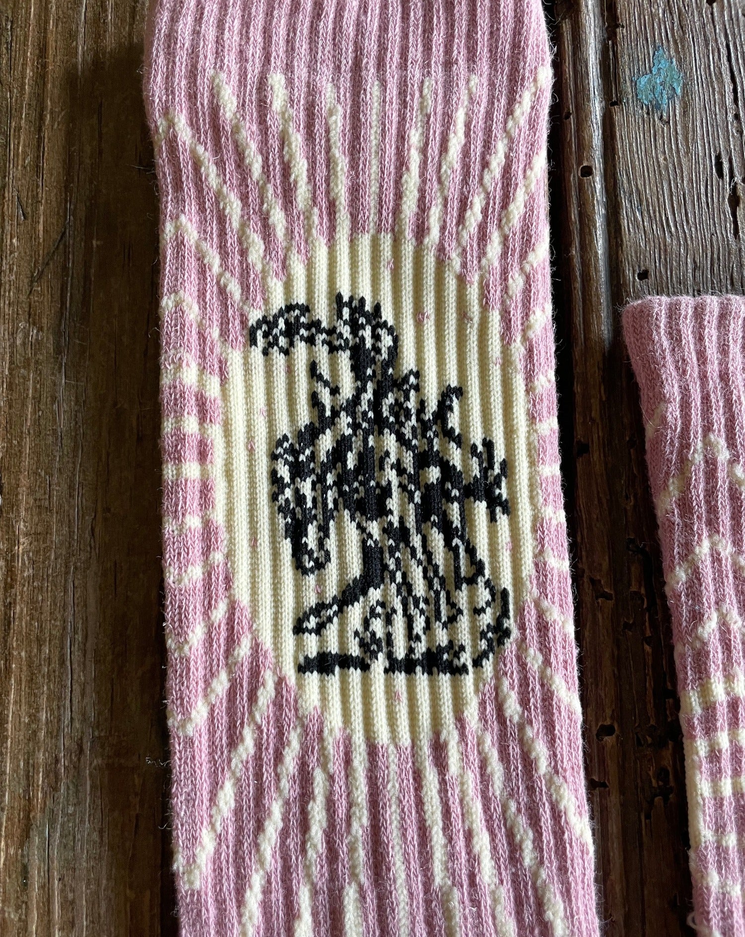 close up of fringe bucking performance crew sock