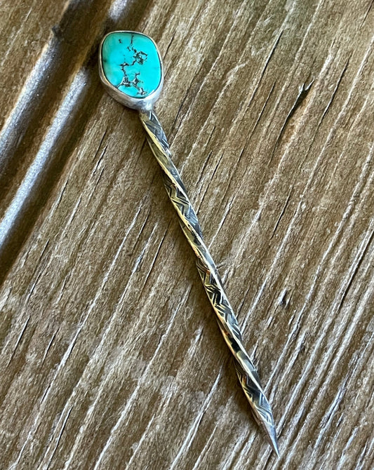 Sterling Silver Engraved Toothpick (Kingman Turquoise)