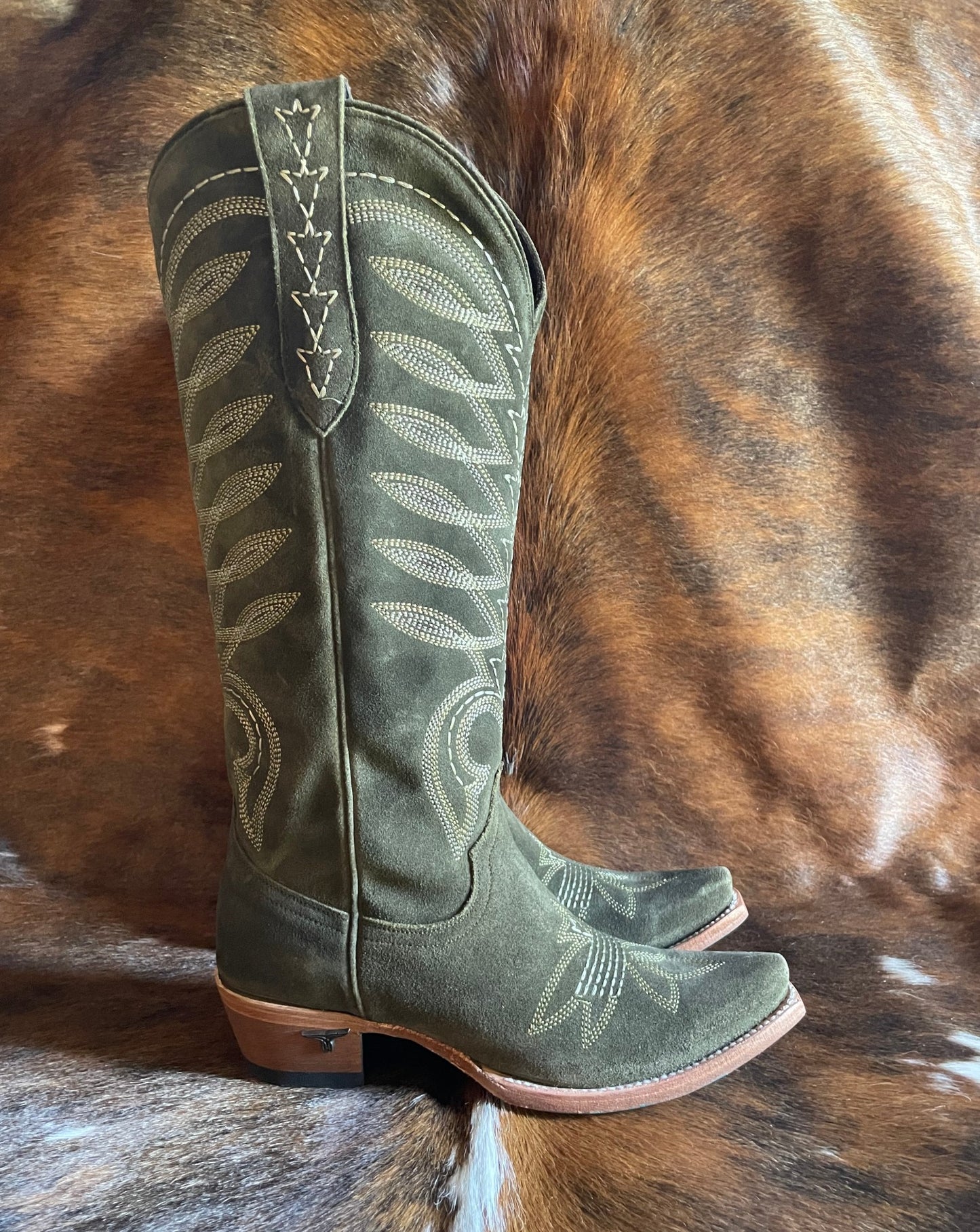 Squash Blossom Boots (Olive Suede)