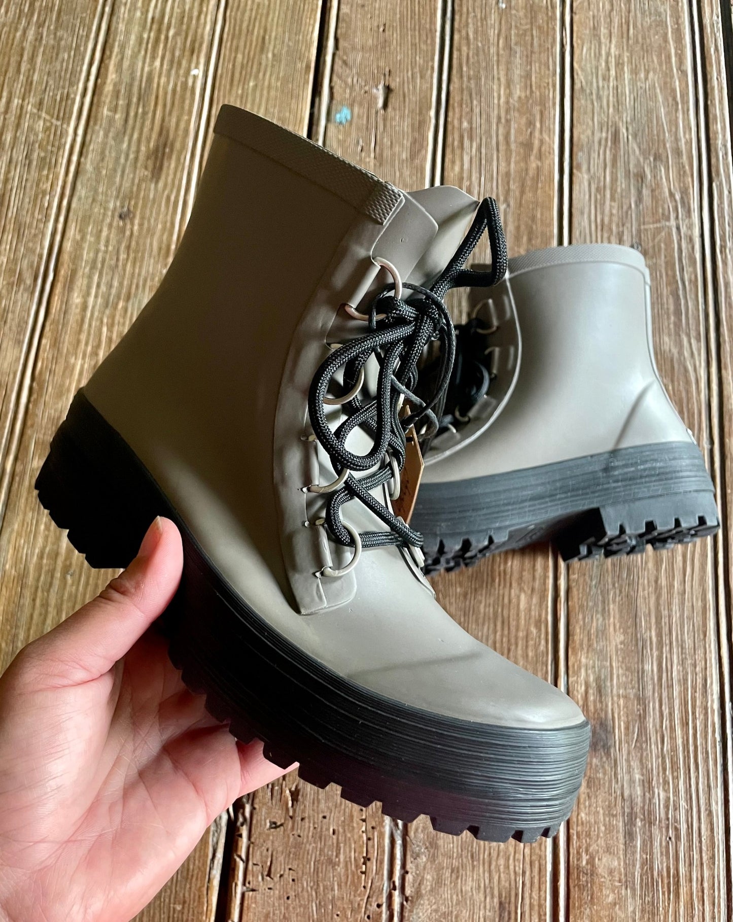 Ava Lace-Up Ankle Rain Boot