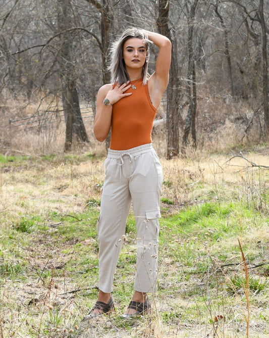 Pull On Cargo Crop Pants - SALE