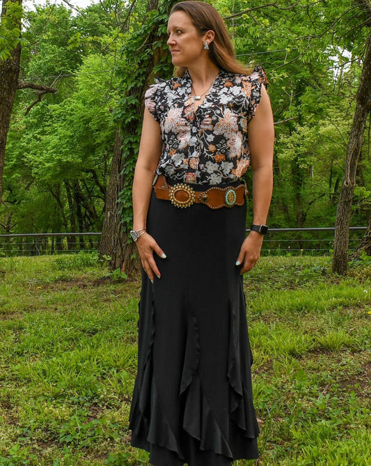 Ruffled Maxi Skirt