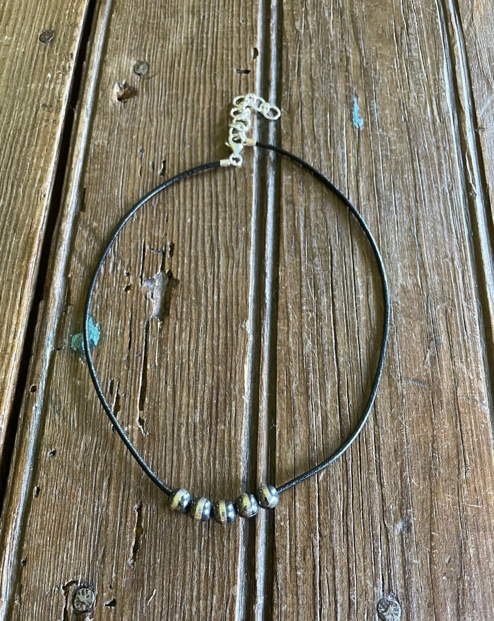 Navajo Pearl and Leather Choker
