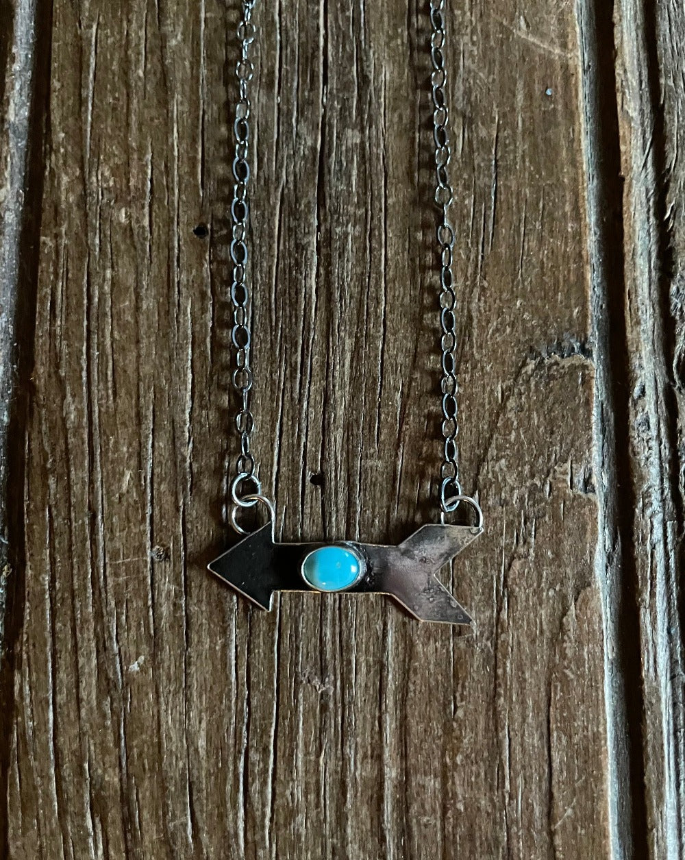 Arrow Necklace with Turquoise Stone