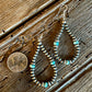 Navajo Pearl And Turquoise Teardrop Earrings