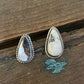 White Buffalo Teardrop Earrings