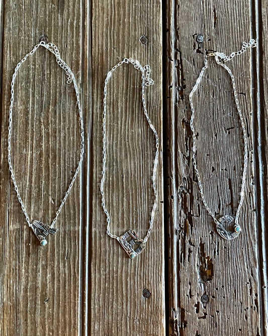 Tooled Sterling Silver Letter Necklaces