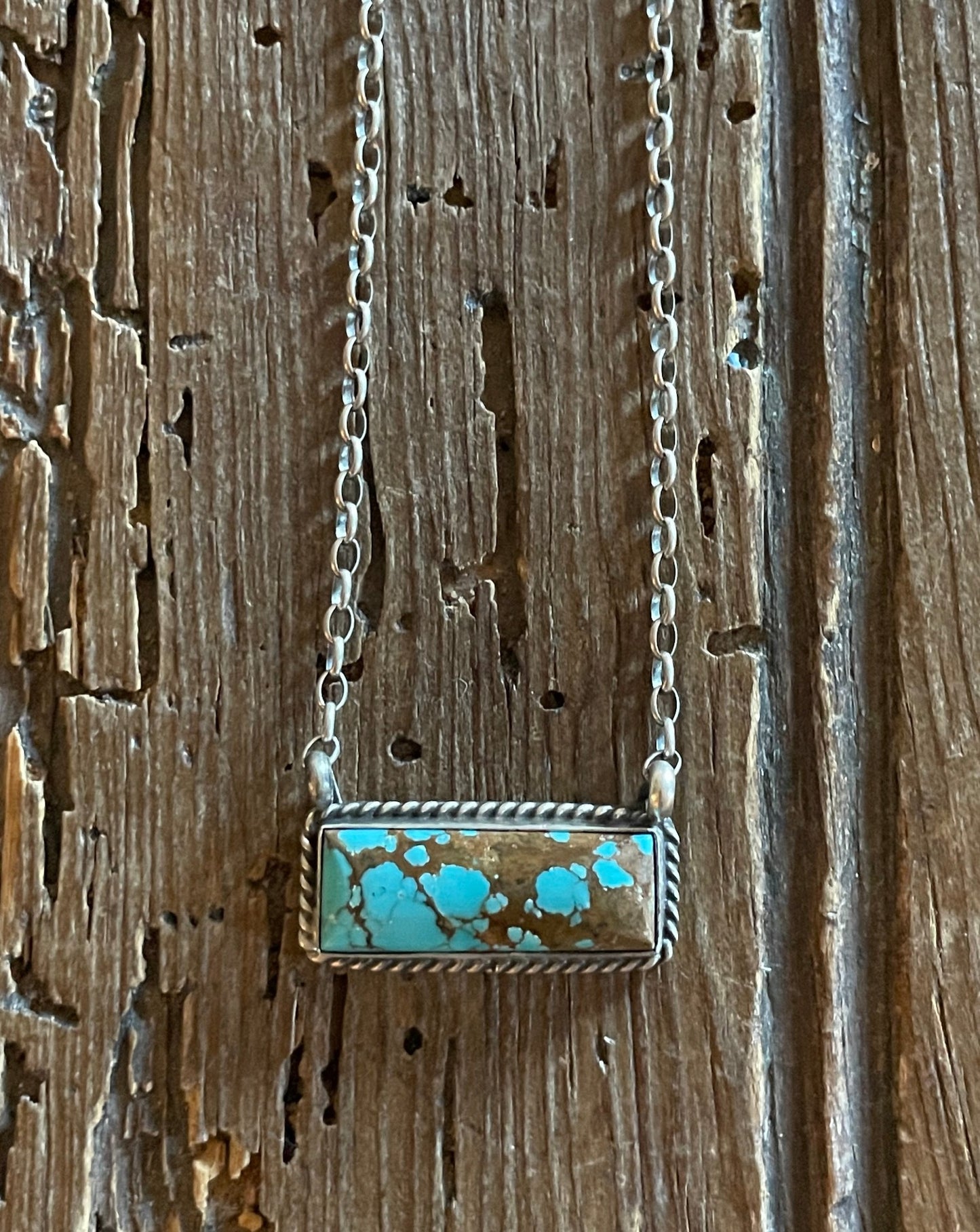 Kingman Turquoise Bar Necklace