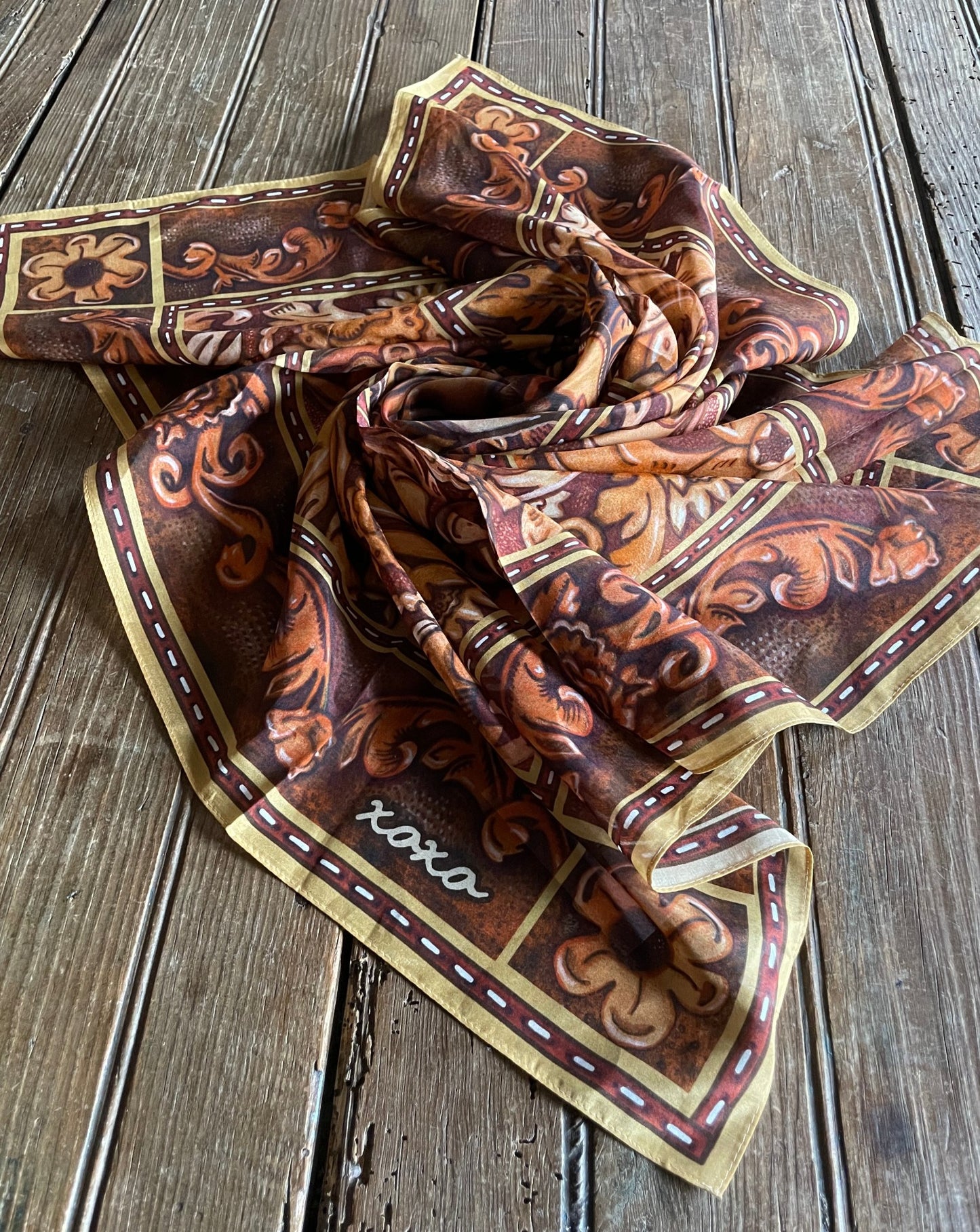 Tooled Leather Scarf