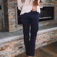 Back view of High Rise Ankle Length Straight Leg Jeans